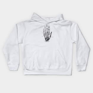 Hand Skeletal Diagram - Vintage Anatomy Poster Kids Hoodie